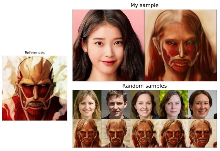 Demo results with complicated style reference