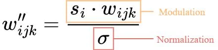 Multiplying sᵢ and then dividing it by σ, which removes the effect of sᵢ